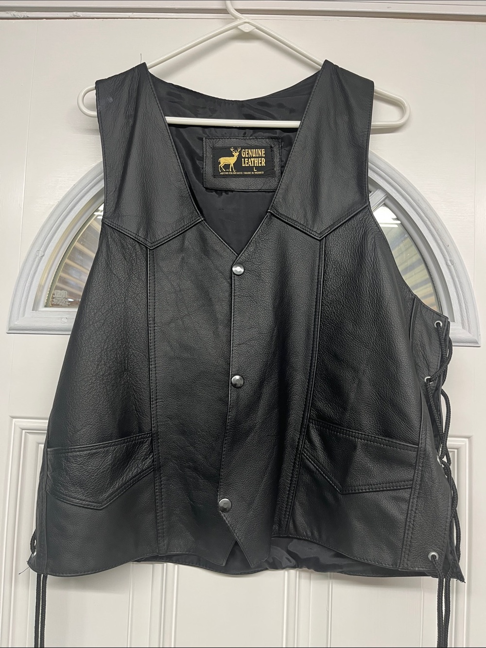 Harley Davidson Genuine Leather Black Snap Vest
